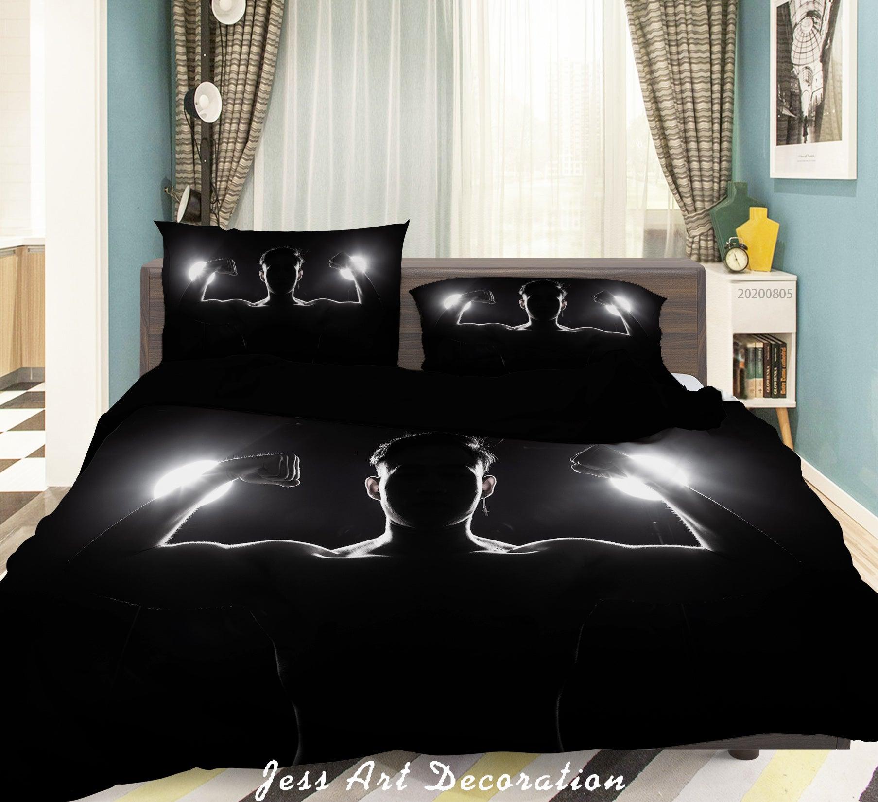 3D Lighting Muscle Figure Quilt Cover Set Bedding Set Duvet Cover Pillowcases LXL 36- Jess Art Decoration
