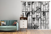 3D Abstract Artistic Doodle Female Face Curtains and Drapes GD 4919- Jess Art Decoration