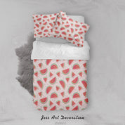 3D Hand Drawn Watermelon Fruity Pink Quilt Cover Set Bedding Set Duvet Cover Pillowcases LXL- Jess Art Decoration