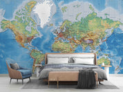 3D World Map Wall Mural Wallpaper WJ 5235- Jess Art Decoration