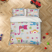 3D Floral Cat Bunny Bird Quilt Cover Set Bedding Set Duvet Cover Pillowcases LXL 96- Jess Art Decoration