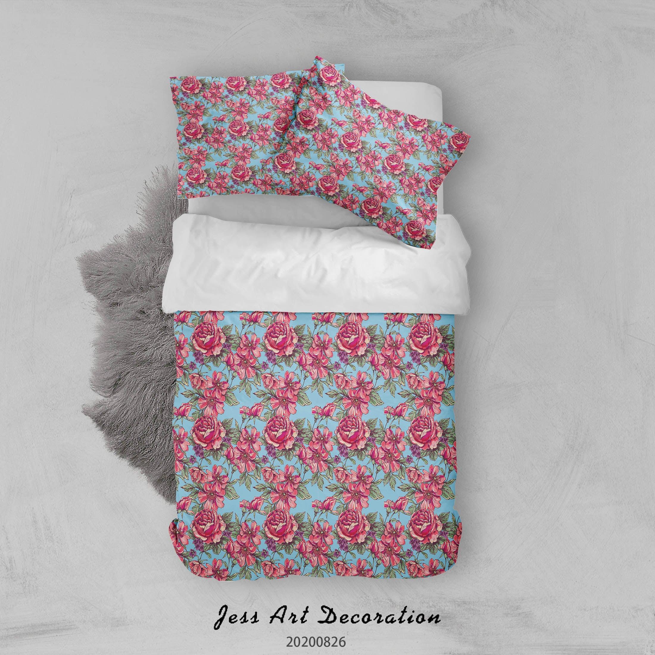 3D Colourful Flowers Pattern Quilt Cover Set Bedding Set Duvet Cover Pillowcases WJ 1375- Jess Art Decoration