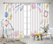 3D Cartoon School Supplies Curtains and Drapes LQH 96- Jess Art Decoration