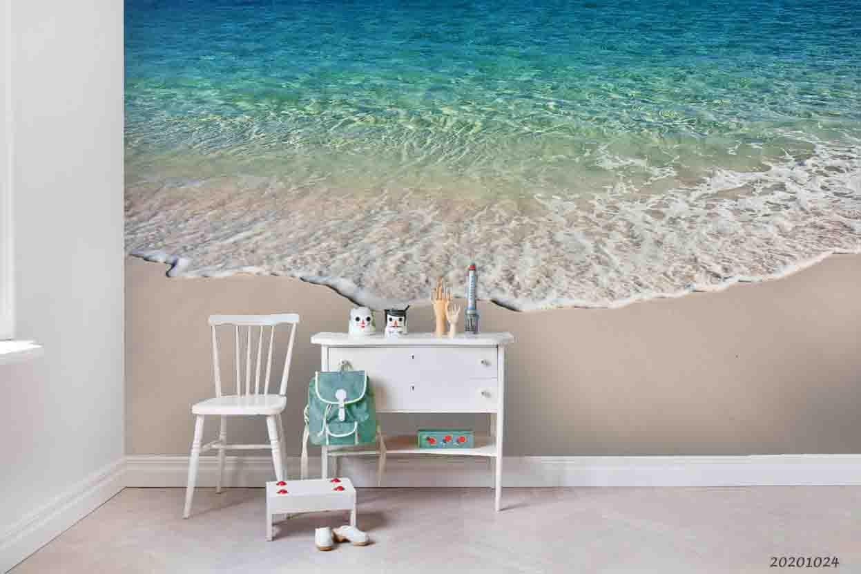3D Sea Wave Beach Wall Mural Wallpaper WJ 6804- Jess Art Decoration