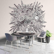 3D Gray Floral Wall Mural Wallpaper SF53- Jess Art Decoration
