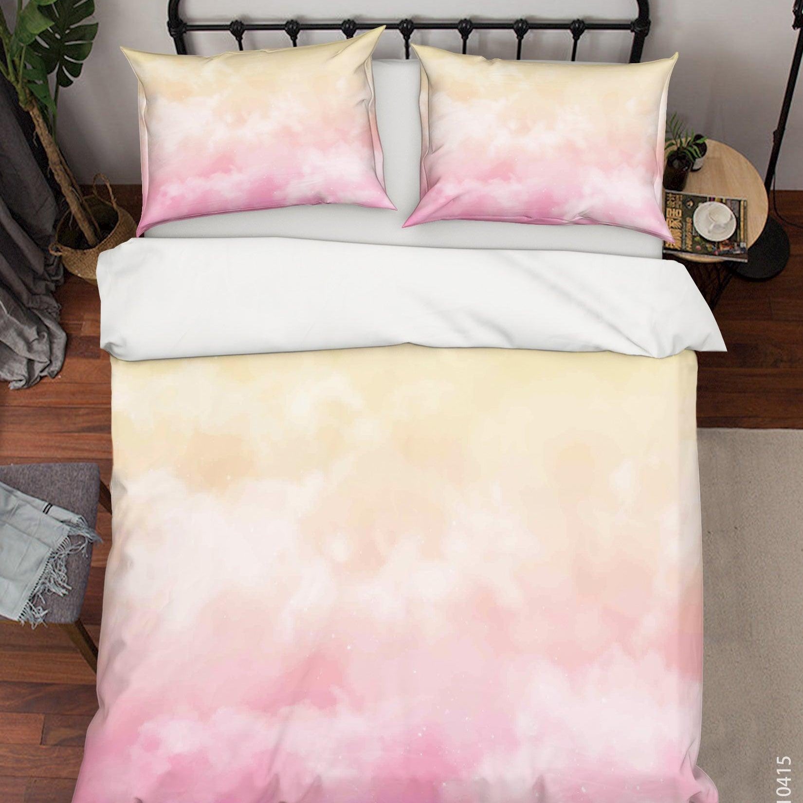 3D Watercolor Pink Cloud Quilt Cover Set Bedding Set Duvet Cover Pillowcases 114- Jess Art Decoration