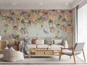 3D Watercolor Rose Butterfly Wall Mural Wallpaper GD 3008- Jess Art Decoration
