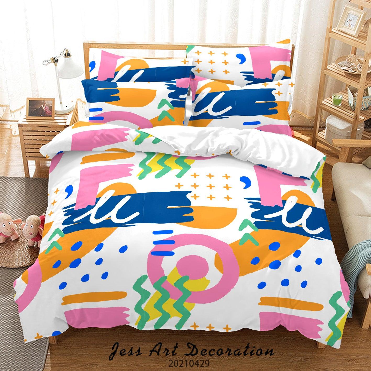 3D Abstract Color Pattern Quilt Cover Set Bedding Set Duvet Cover Pillowcases 1- Jess Art Decoration