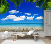 3D Tropical Blue Sky Sea Wall Mural Wallpaper 111- Jess Art Decoration