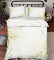 3D Watercolor Green Leaf Quilt Cover Set Bedding Set Duvet Cover Pillowcases 17- Jess Art Decoration