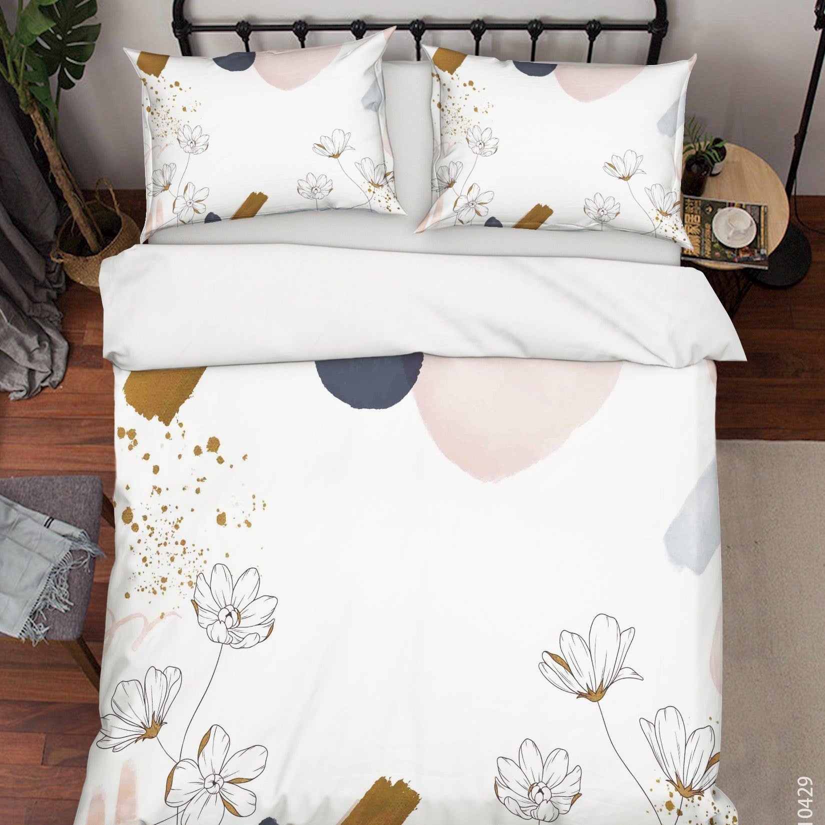 3D Watercolor Color Floral Leaf Quilt Cover Set Bedding Set Duvet Cover Pillowcases 225- Jess Art Decoration