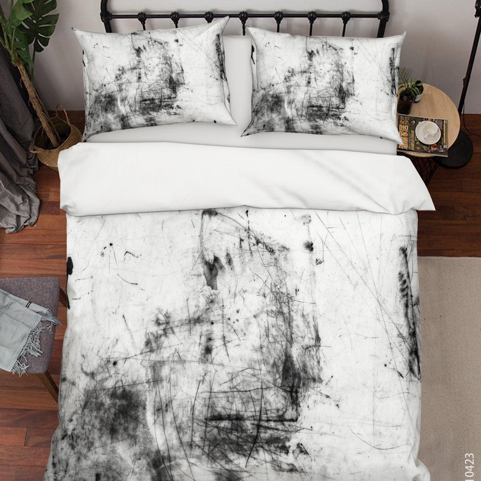 3D Abstract Black Graffiti Quilt Cover Set Bedding Set Duvet Cover Pillowcases 72- Jess Art Decoration