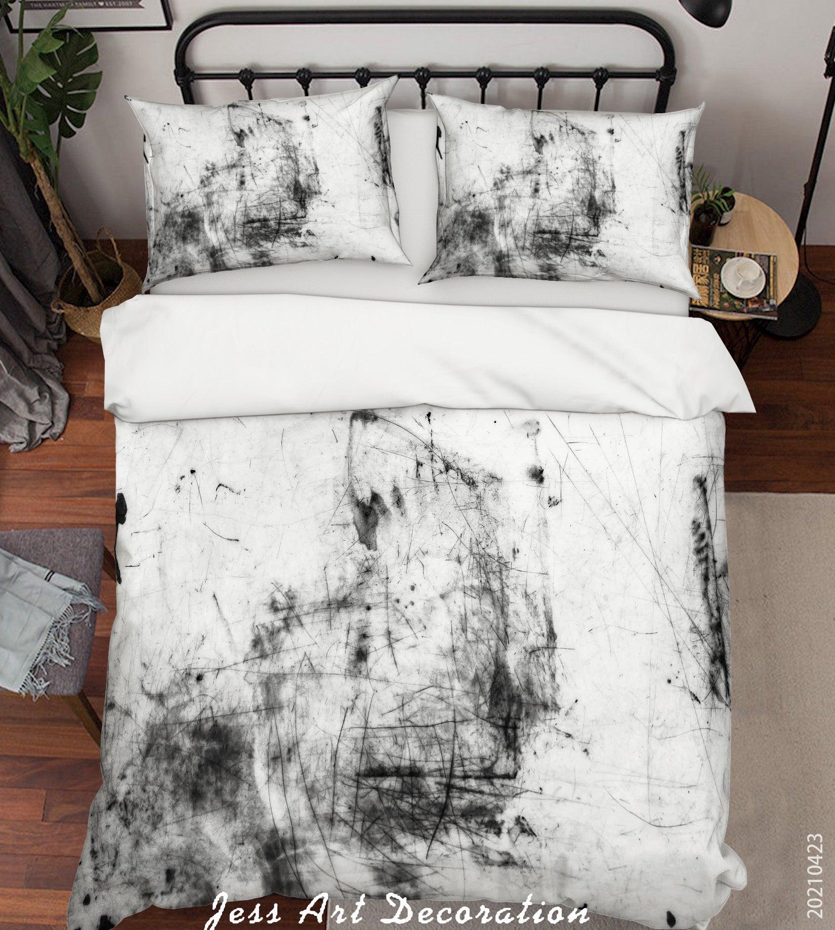 3D Abstract Black Graffiti Quilt Cover Set Bedding Set Duvet Cover Pillowcases 72- Jess Art Decoration