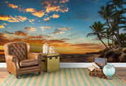 3D Sunset Tropical Beach Wall Mural Wallpaper  27- Jess Art Decoration