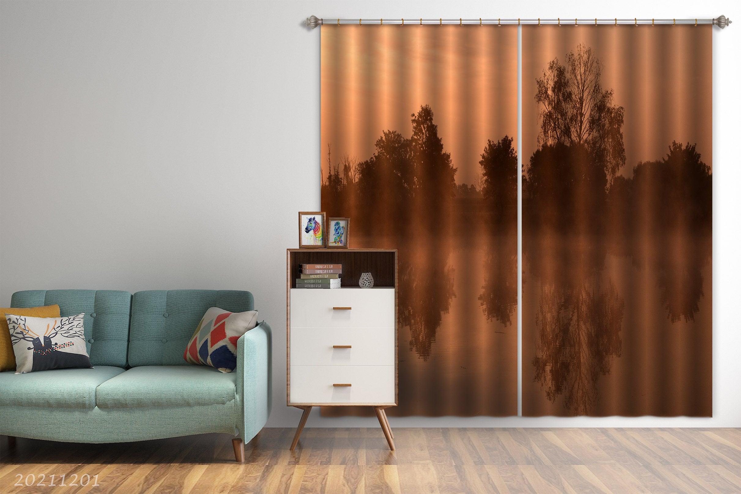 3D Landscape Plant Forest Yellow Curtains and Drapes LLL 13- Jess Art Decoration