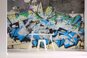 Brick Graffiti Wallpaper urban graffiti wall mural for teen room, studio or feature wall - view 3