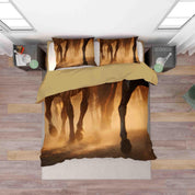 3D Brown Running Horse Quilt Cover Set Bedding Set Duvet Cover Pillowcases 207 LQH- Jess Art Decoration