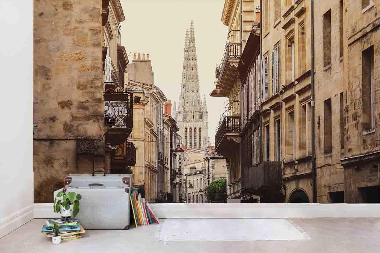 3D Street View Old Town Bordeaux City France Europe Wall Mural Wallpaper WJ 6820- Jess Art Decoration