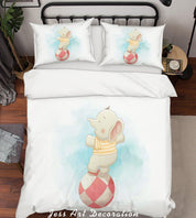 3D White Elephant Ball Quilt Cover Set Bedding Set Duvet Cover Pillowcases SF30- Jess Art Decoration