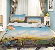 3D Cartoon Street View Car Wish Quilt Cover Set Bedding Set Duvet Cover Pillowcases LXL 205- Jess Art Decoration