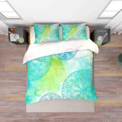 3D Watercolor Green Floral Quilt Cover Set Bedding Set Duvet Cover Pillowcases 40- Jess Art Decoration