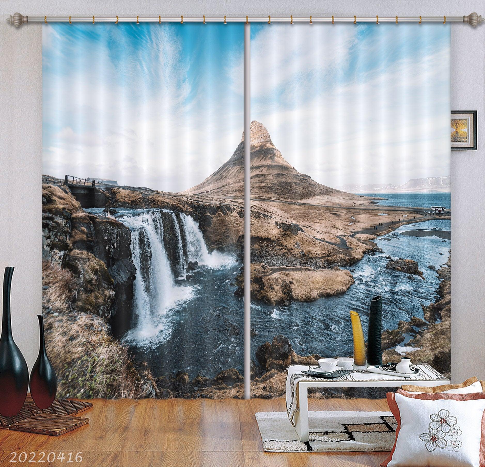 3D Landscape Mountain Forest Green Trees River Curtains and Drapes GD 4511- Jess Art Decoration