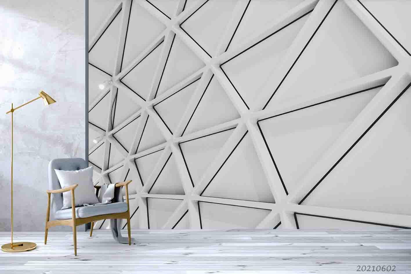 3D Abstract Sphere Triangle Relief Gypsum Wall Mural Wallpaper SWW925- Jess Art Decoration