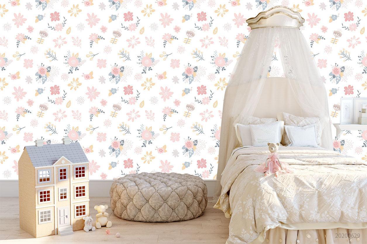 3D Pink Flower Pattern Wall Mural Wallpaper A381 LQH- Jess Art Decoration