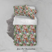 3D Leaves Birds Butterfly Pattern Quilt Cover Set Bedding Set Duvet Cover Pillowcases WJ 1351- Jess Art Decoration