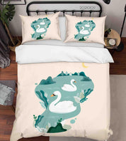 3D Pond Animal White Goose Quilt Cover Set Bedding Set Duvet Cover Pillowcases 3 LQH- Jess Art Decoration