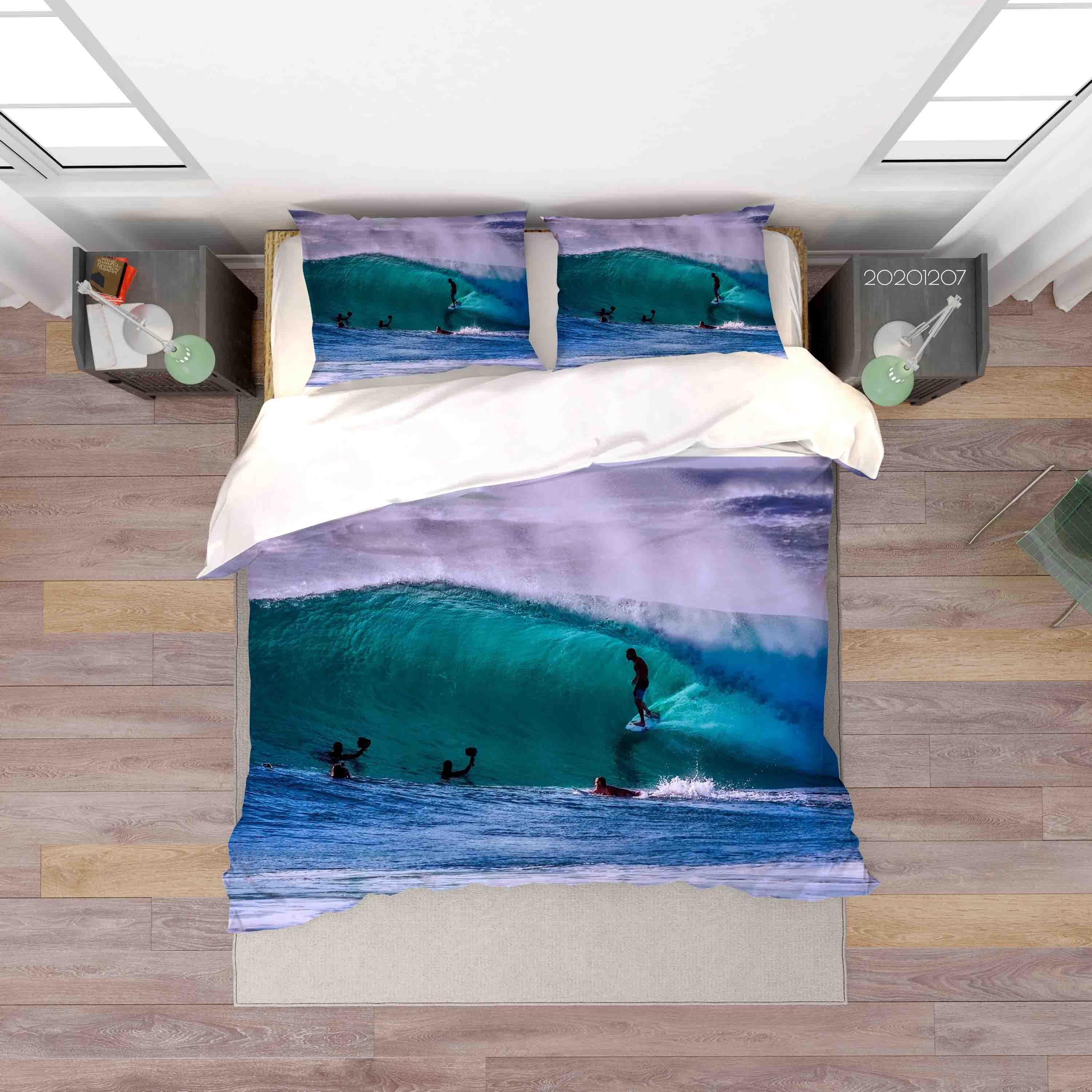 3D Pexels Sports Sea Surfing Player Quilt Cover Set Bedding Set Duvet Cover Pillowcases LXL- Jess Art Decoration