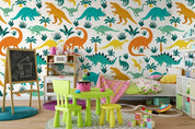 3D Hand Drawn Green Dinosaur Wall Mural Wallpaper A259 LQH- Jess Art Decoration