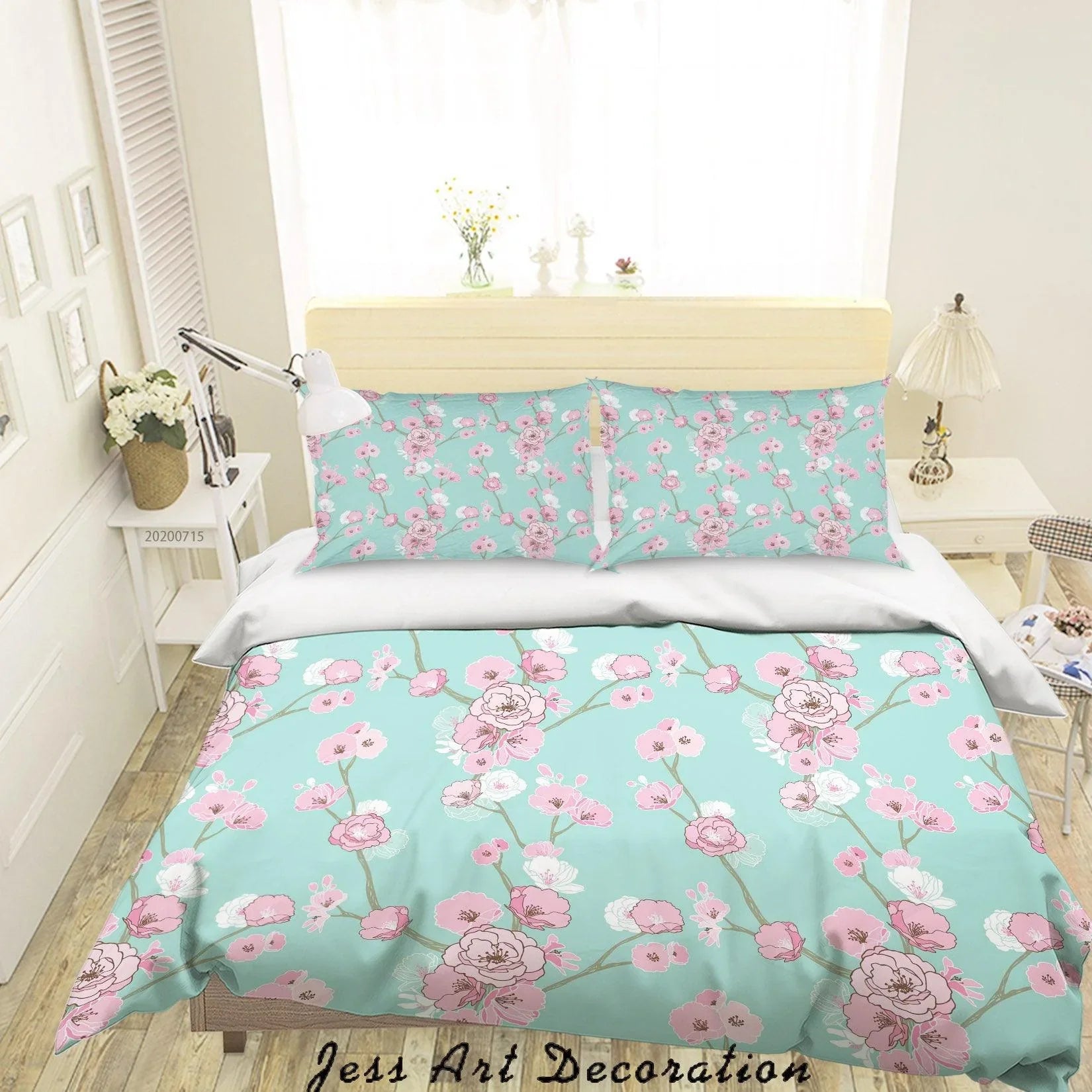 3D Colourful Plant Leaves Floral Pattern Quilt Cover Set Bedding Set Duvet Cover Pillowcases WJ 3884- Jess Art Decoration