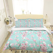 3D Colourful Plant Leaves Floral Pattern Quilt Cover Set Bedding Set Duvet Cover Pillowcases WJ 3884- Jess Art Decoration