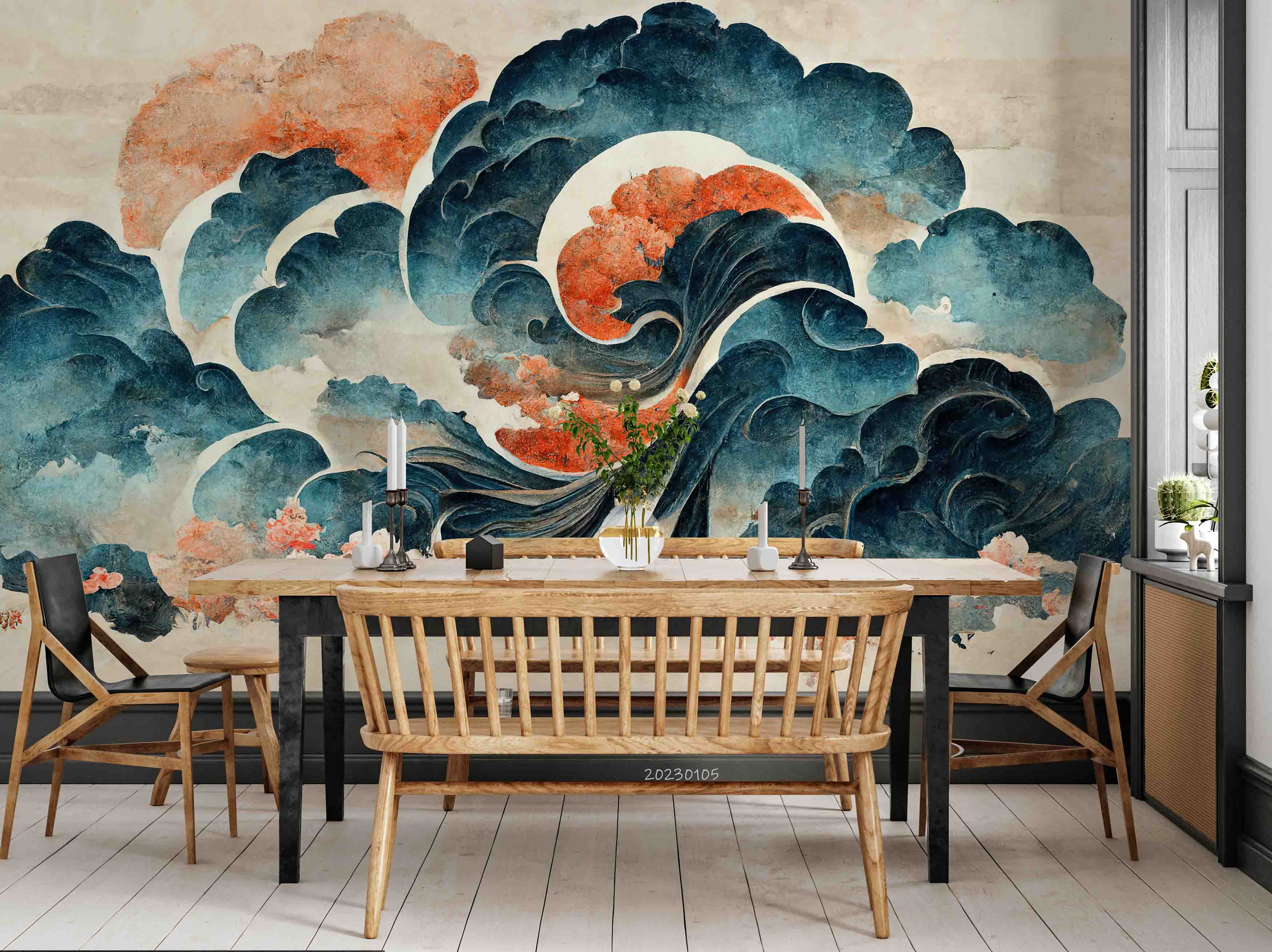 3D Vintage Watercolor Japanese Mountain Wall Mural Wallpaper GD 1838- Jess Art Decoration