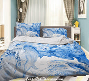 3D Watercolor Blue Marble Quilt Cover Set Bedding Set Duvet Cover Pillowcases 163 LQH- Jess Art Decoration