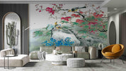 3D Chinese Style Tree Flowering Magpie Wall Mural Wallpaper SWW5096- Jess Art Decoration