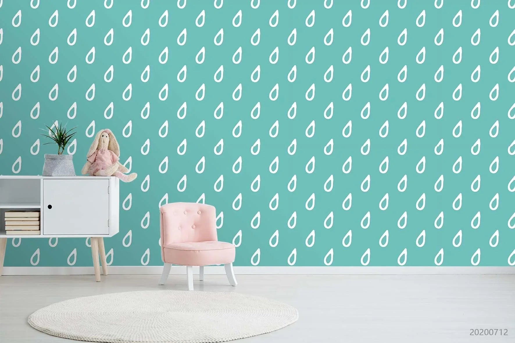 3D Raindrop Green Wall Mural Wallpaper A013 LQH- Jess Art Decoration