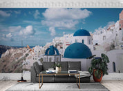 3D Santorini White Town Architecture Wall Mural Wallpaper SWW5025- Jess Art Decoration