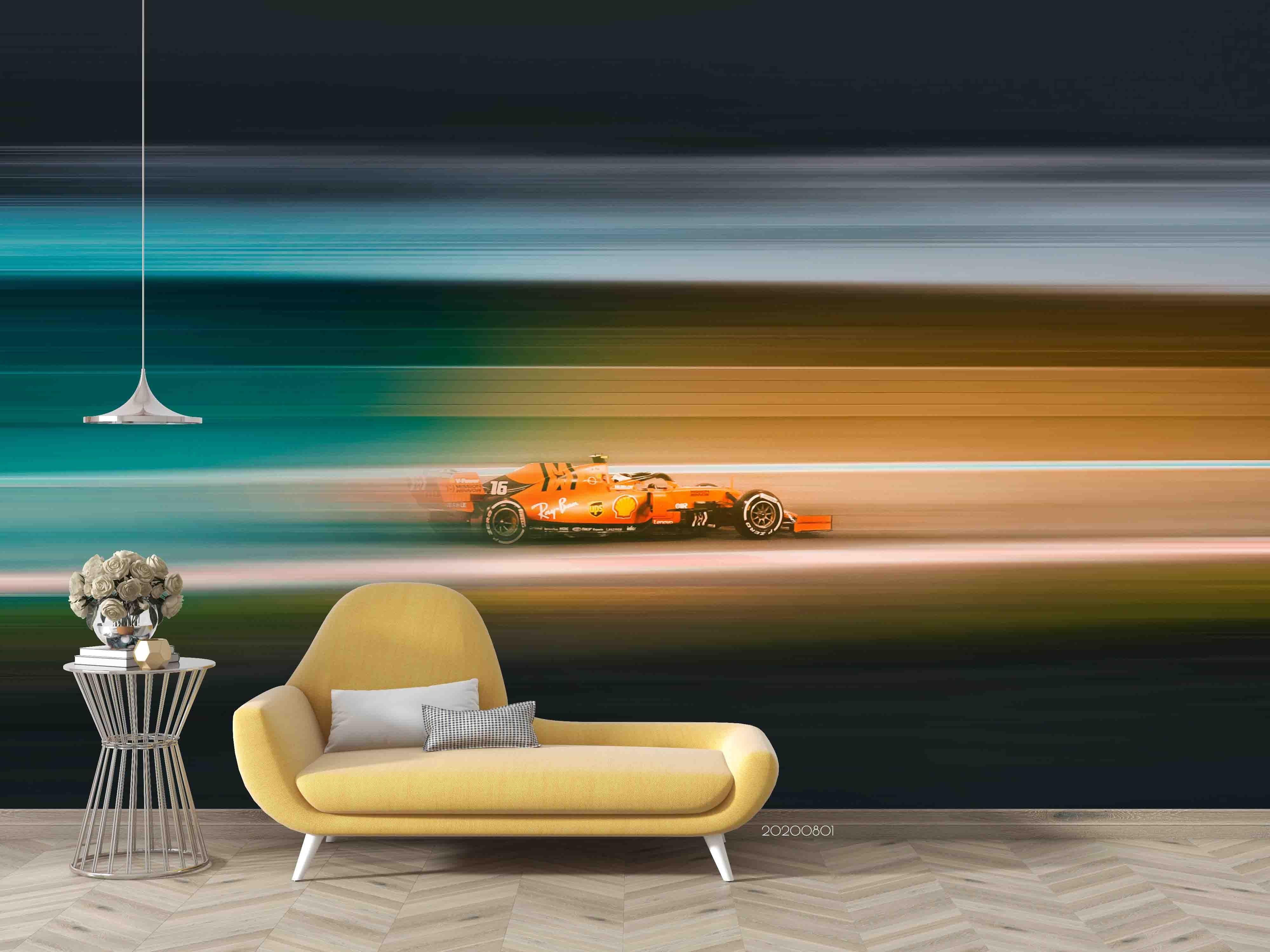 3D Racing Car Wall Mural Wallpaper SF 01- Jess Art Decoration