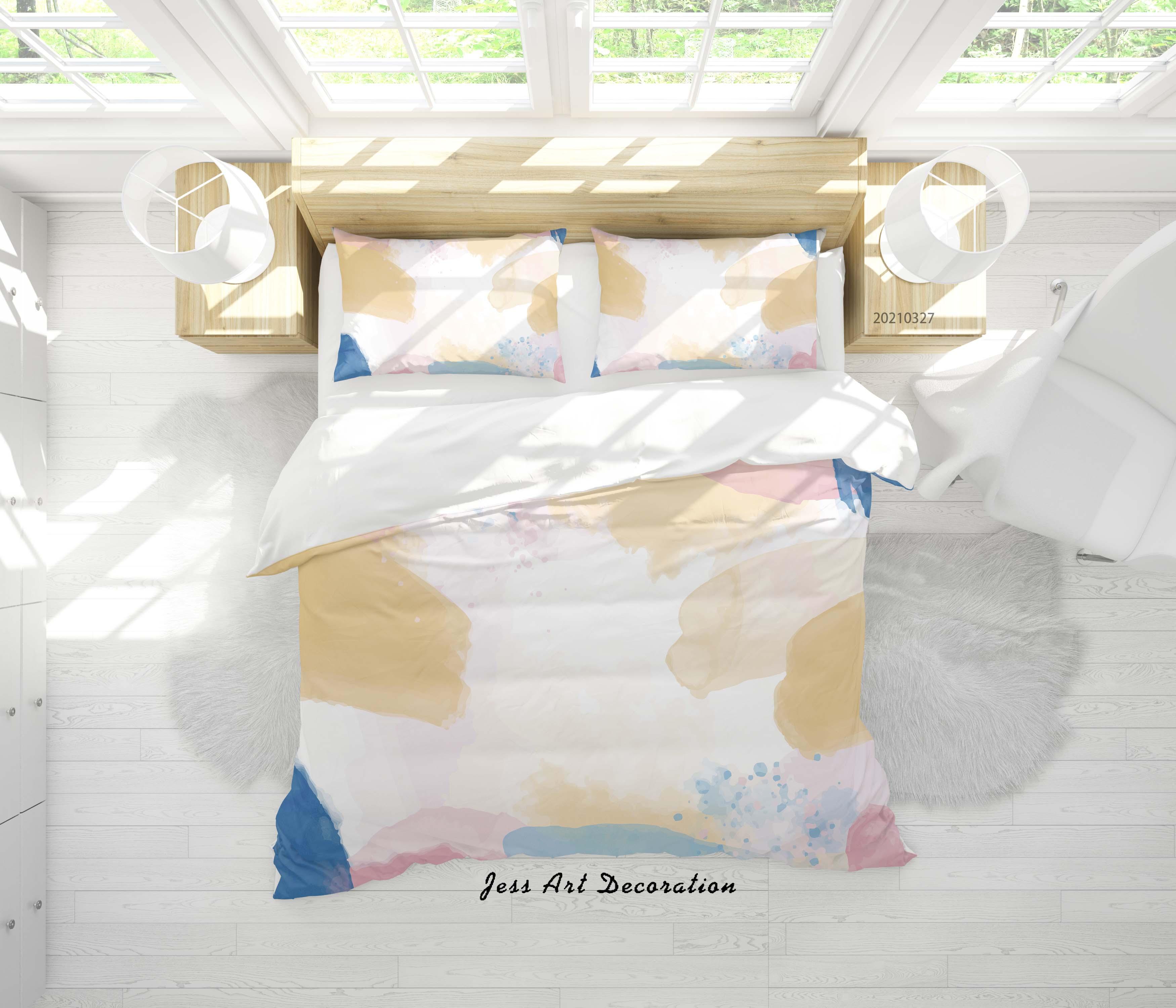 3D Watercolor Color Quilt Cover Set Bedding Set Duvet Cover Pillowcases 74- Jess Art Decoration