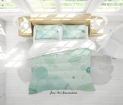 3D Watercolor Green Space Planet Quilt Cover Set Bedding Set Duvet Cover Pillowcases 25- Jess Art Decoration