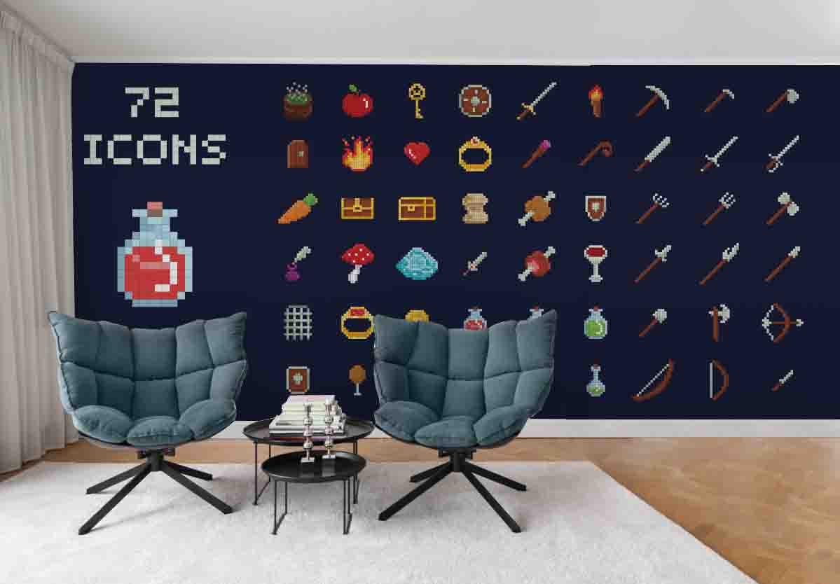 3D Game Icons Wall Mural Wallpaper 68- Jess Art Decoration