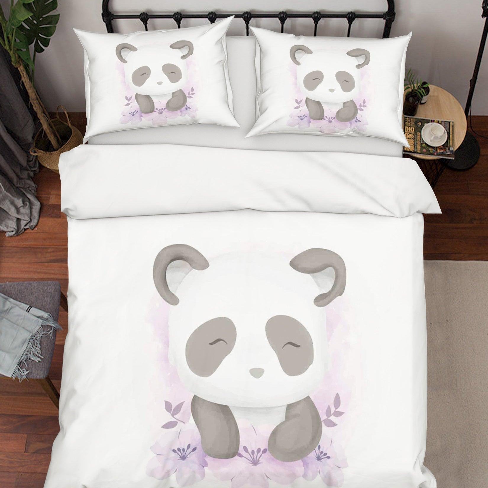 3D White Panda Quilt Cover Set Bedding Set Duvet Cover Pillowcases SF12- Jess Art Decoration
