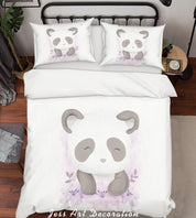 3D White Panda Quilt Cover Set Bedding Set Duvet Cover Pillowcases SF12- Jess Art Decoration