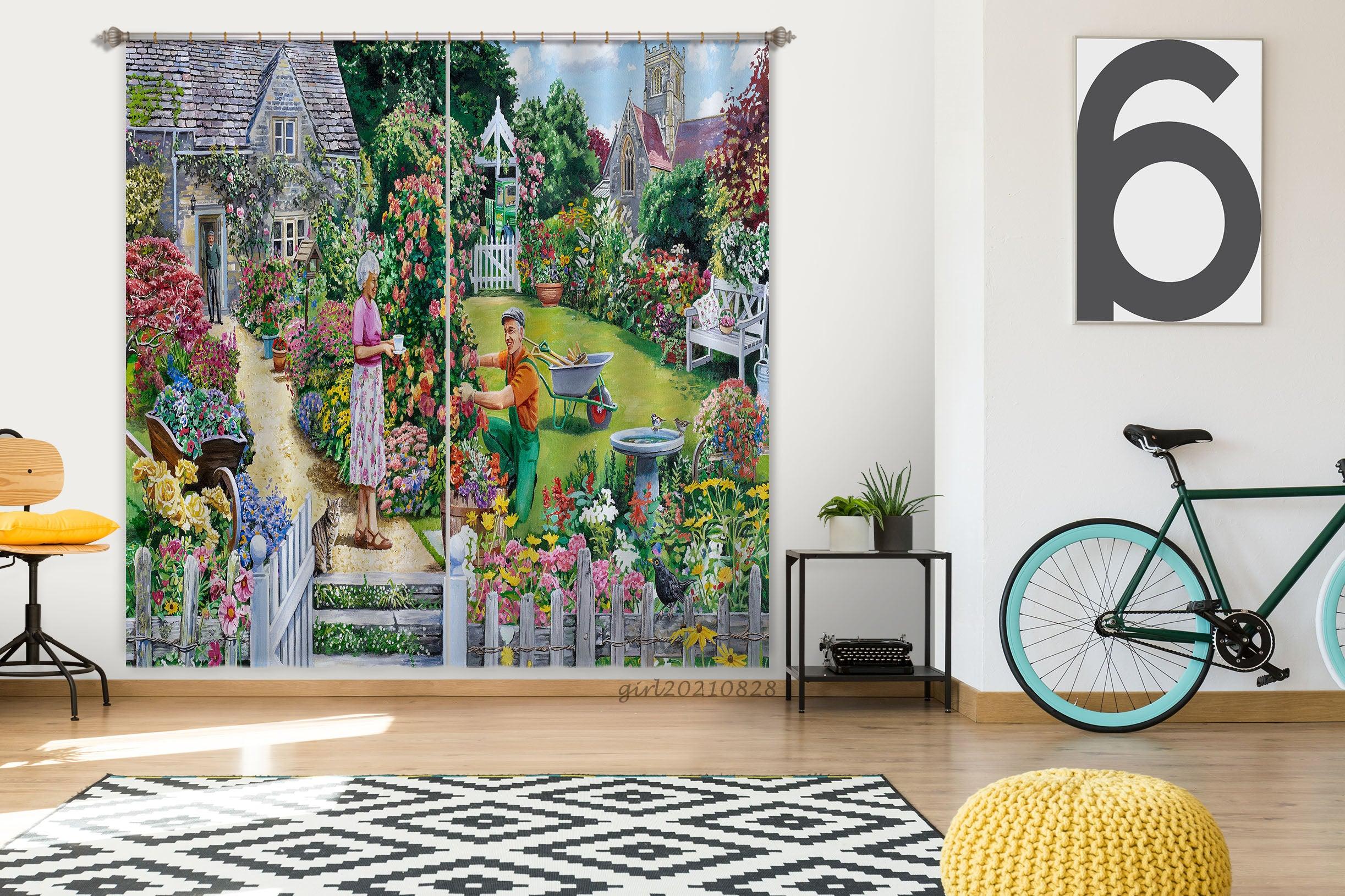 3D Landscape Oil Painting Curtains and Drapes LQH 80- Jess Art Decoration