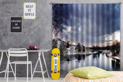 3D Winter River Hill Woods Scenery Curtains and Drapes GD 817- Jess Art Decoration