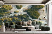 3D Overlooking Nature Landform Mountain Wall Mural Wallpaper SWW867- Jess Art Decoration