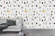 3D Hand Drawn Leaf Floral Wall Mural Wallpaper LQH 108- Jess Art Decoration