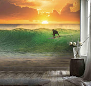 3D Sunset Surf Sea Wave Wall Mural Wallpaper 130- Jess Art Decoration